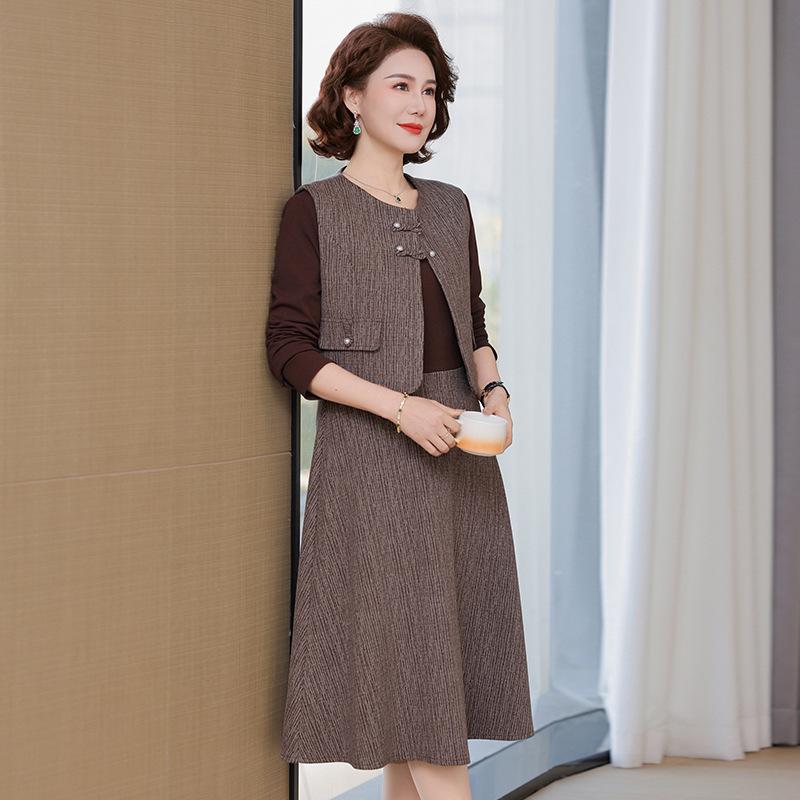 Rochie elegantă tip vestă de lux pentru femei, Primăvara 2025, Set din trei piese pentru public matur