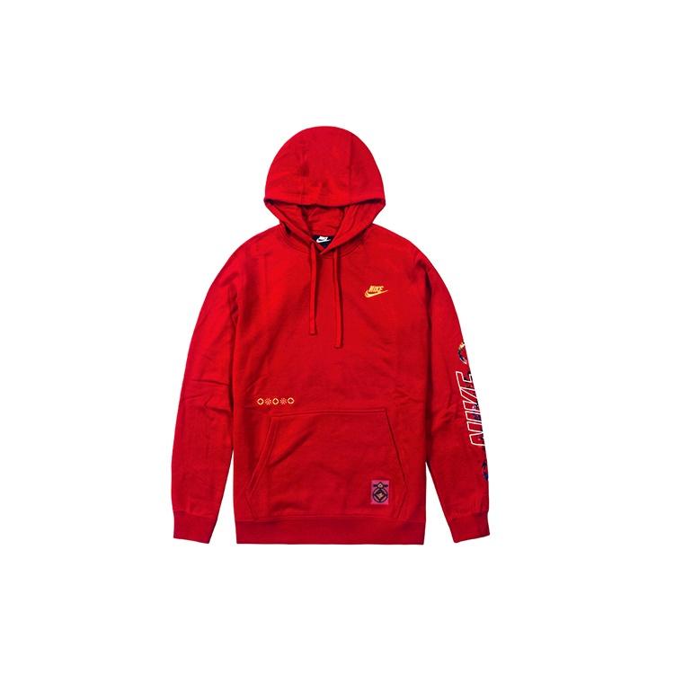 Nike Sportswear Club Printing Long Sleeves Pullover Drawstring Red Men s CU3670-687 L
