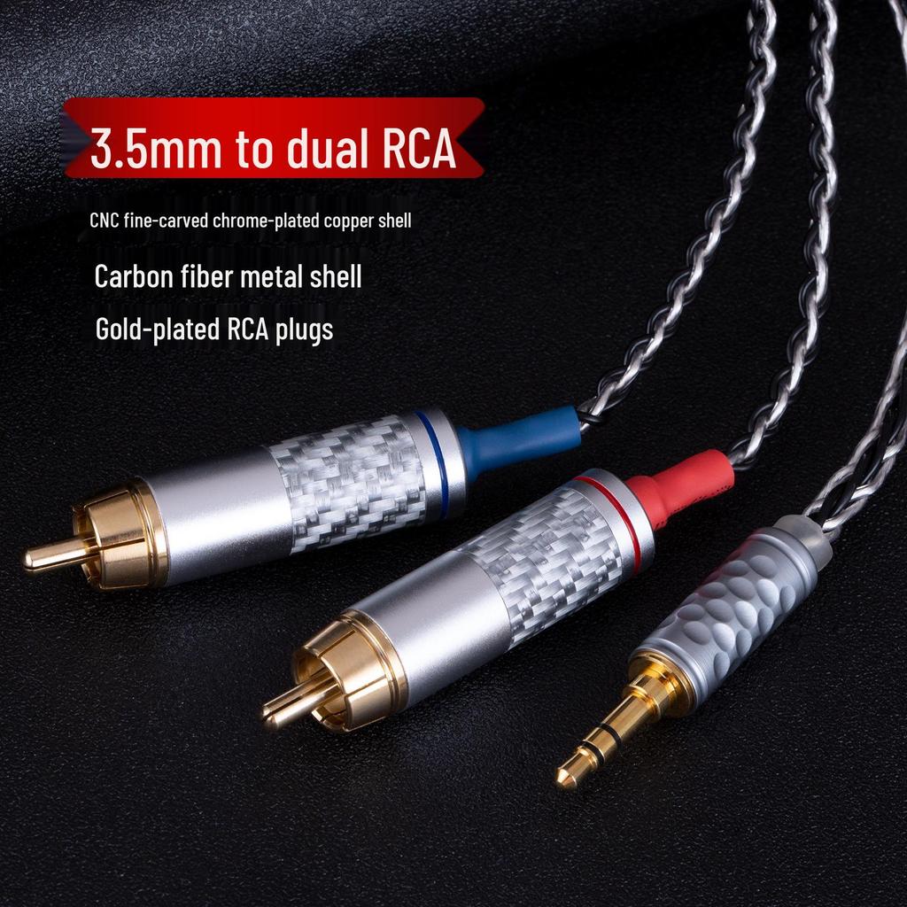 Type-C to Dual RCA Audio Cable: Audiophile-Grade, Single Crystal Copper & Pure Silver for Amplifiers & Speakers