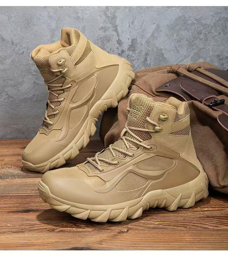 Military Training Boots, Tactical Waterproof Combat Boots, Outdoor Style for Desert Safety Mountaineering Shoes