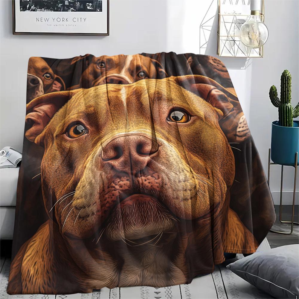 Pit Bull,pattern Flannel Blanket, High quality Comfortable for All Seasons, Home Decor, Warmth and Comfort, Perfect for Gifts.