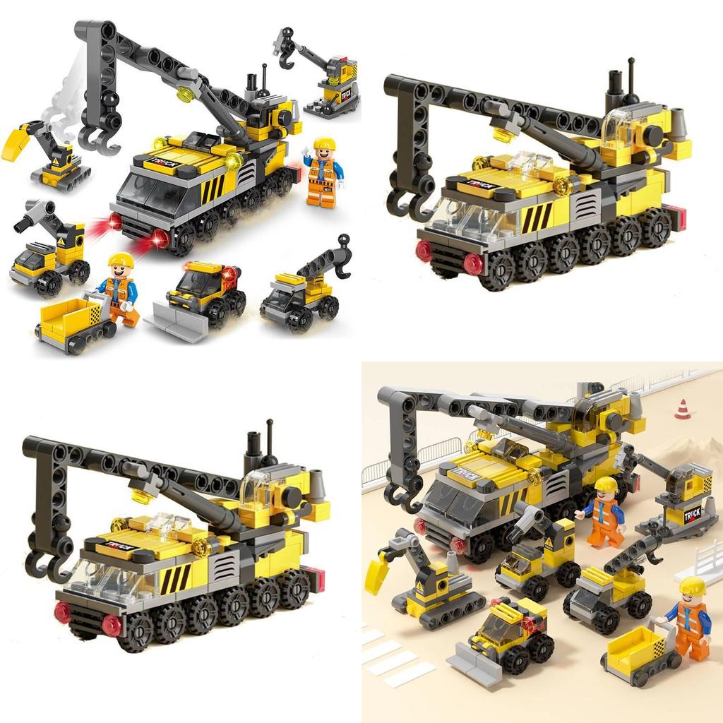 Engineering Vehicle Building Block Toy For Kids With Abs Plastic For Creative Diy Play