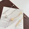 Asymmetrical Geometric Tassel Earrings: Copper-Plated Gold, Korean Style, High-End Fashion