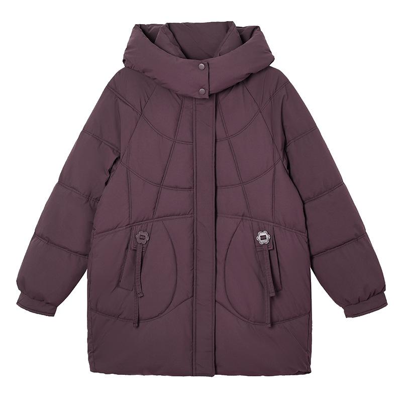 Women's Winter Plus Mid Down Parka Removable Hood Oversized