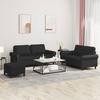 VidaXL 3-piece Sofa Set with Cushions Black Faux Leather 3202155