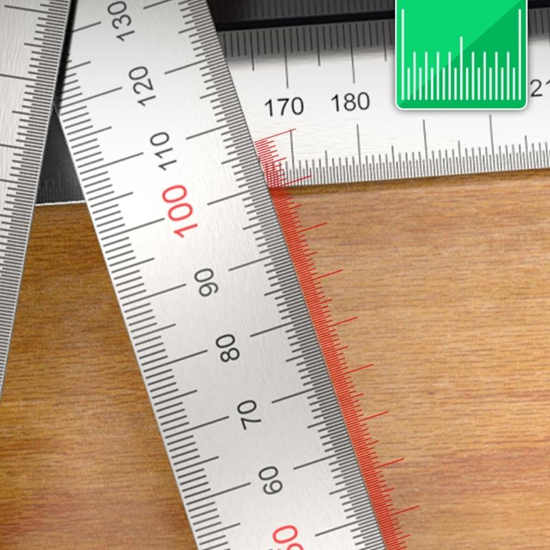 Professional 2Cr13 Steel Measuring Ruler Tool Having Two Measurement Systems For Woodworking And Design Applications