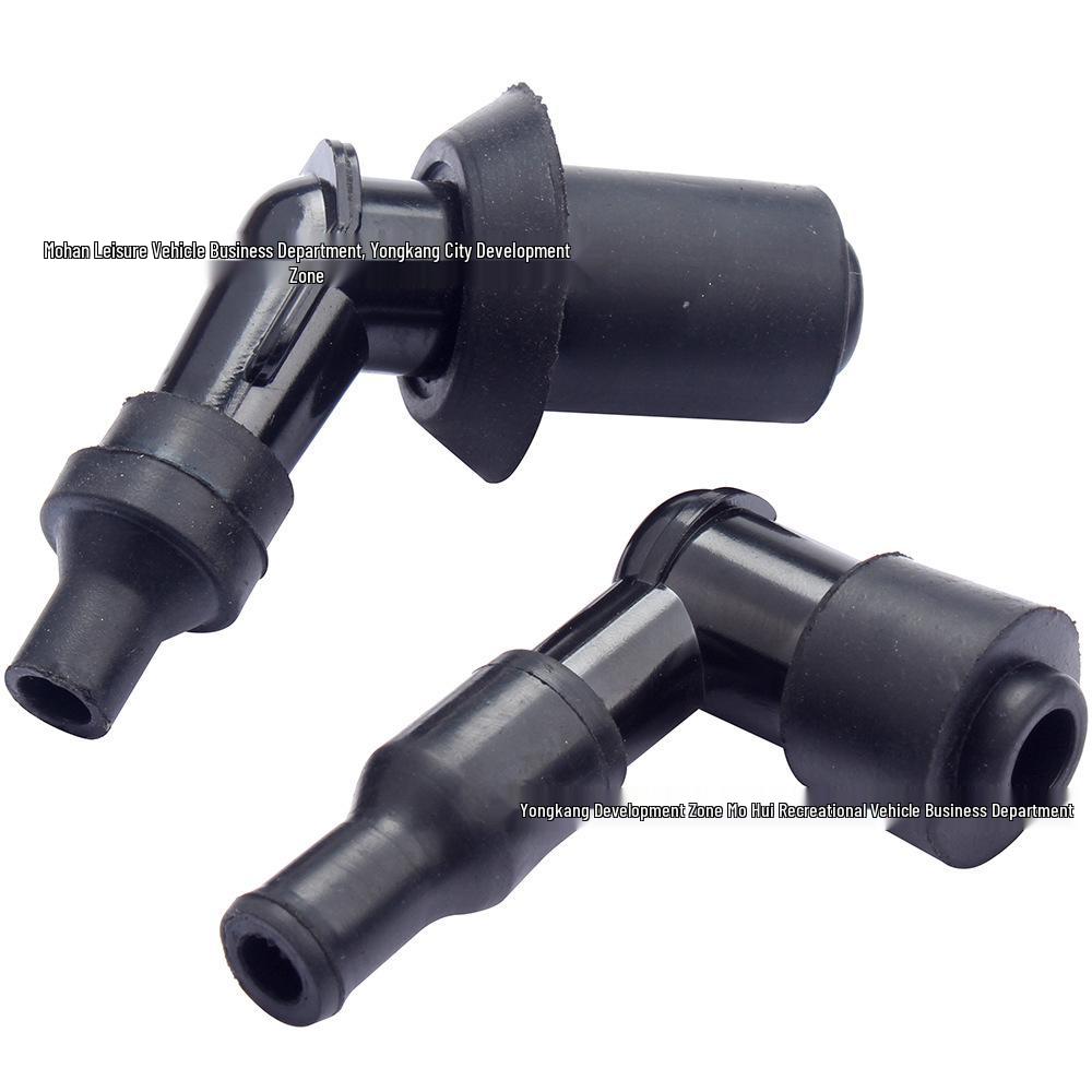 Black High-Voltage Spark Plug Cap for Motorcycle, ATV, Off-Road, and Beach Scooters (50-250CC GY6)