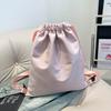 Schoolbag solid color Korean version drawstring retro versatile large capacity backpack female niche simple fashion personalized backpack