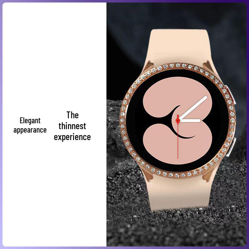 Samsung Galaxy Watch 5/4 Single Row Diamond Hollowed-Out Protective Case