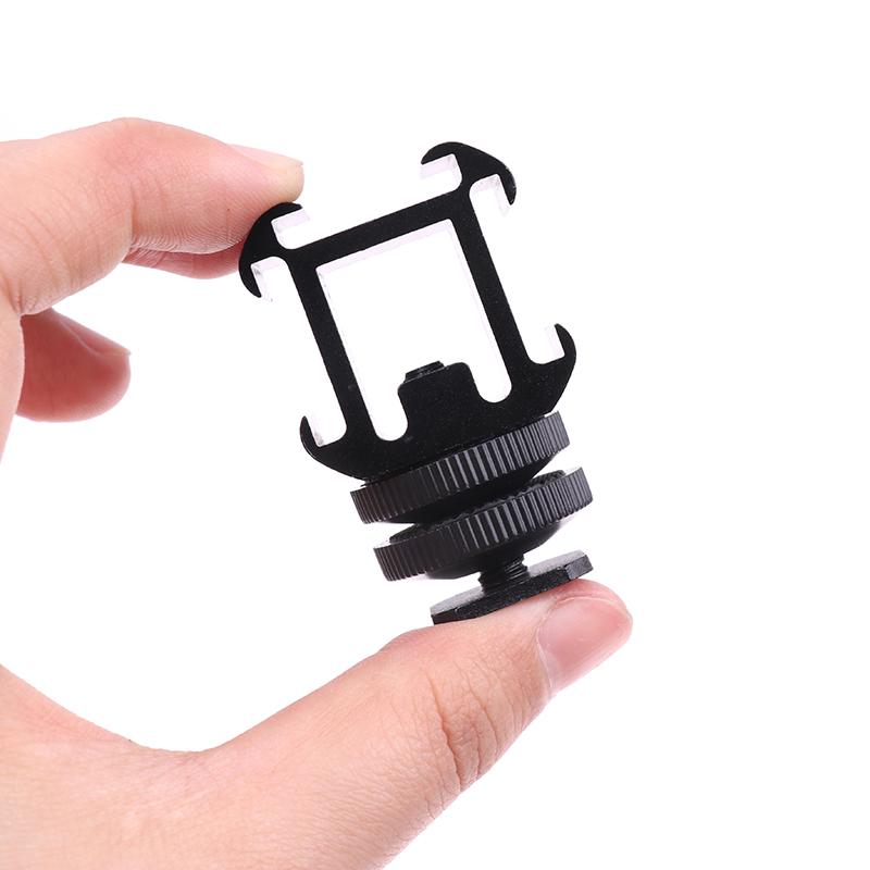 Adaptador de montagem de sapata de três cabeças para câmera Suporte de suporte de parafusos duplos