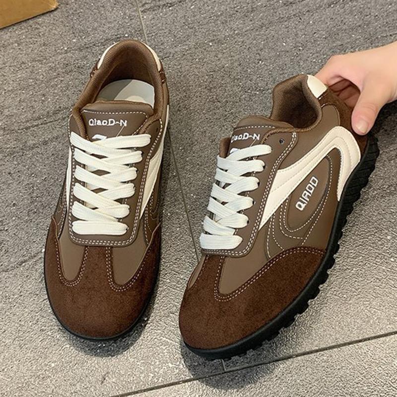 Fashion Fashion Mix Color Women'sneakers Autumn 2025 Lace Up Lightweight Walking Sports Shoes Woman Faux Suede Flats Casual Flats Female