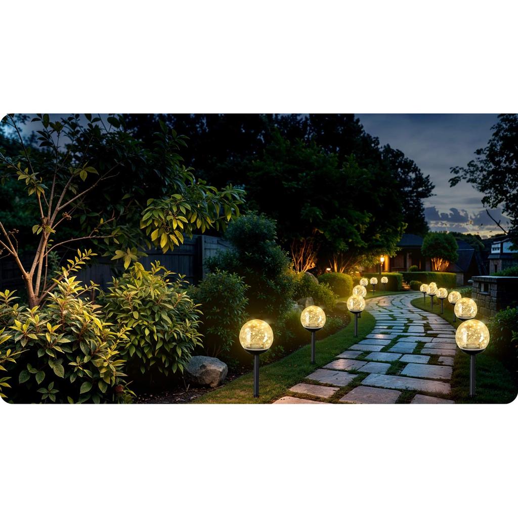 Solar Lamp, Transparent Ball, 4 Pcs. Ilumen Ls-103
