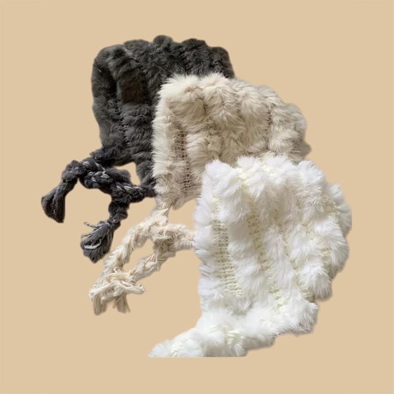 Plush Hat With Ear Warmth And Playfulness Hand Decoration For Winter Outdoor Activity Cold Weather Protection