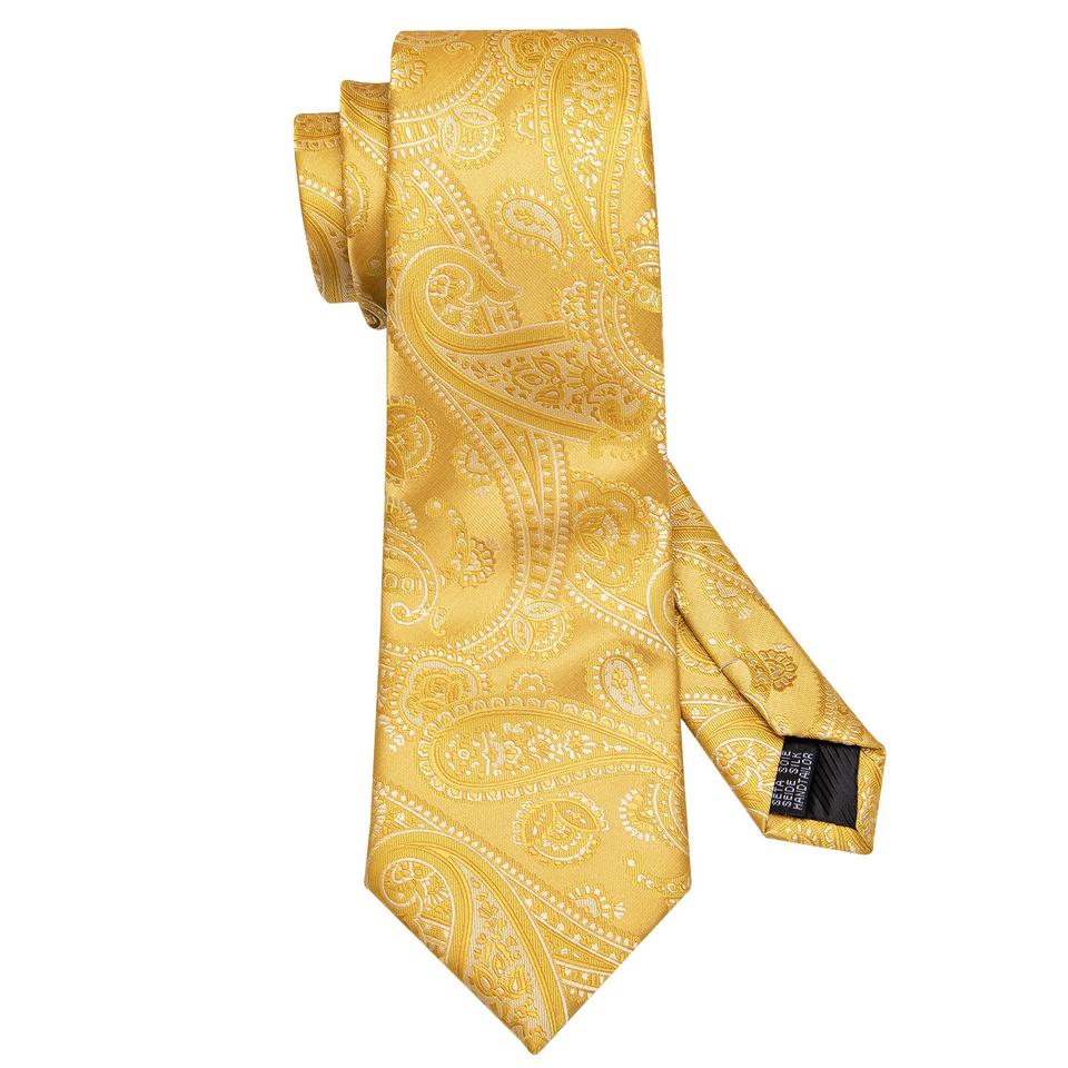 Barry.Wang Mens Striped Silk Tie Handkerchief Cufflinks Formal Necktie Set Designer