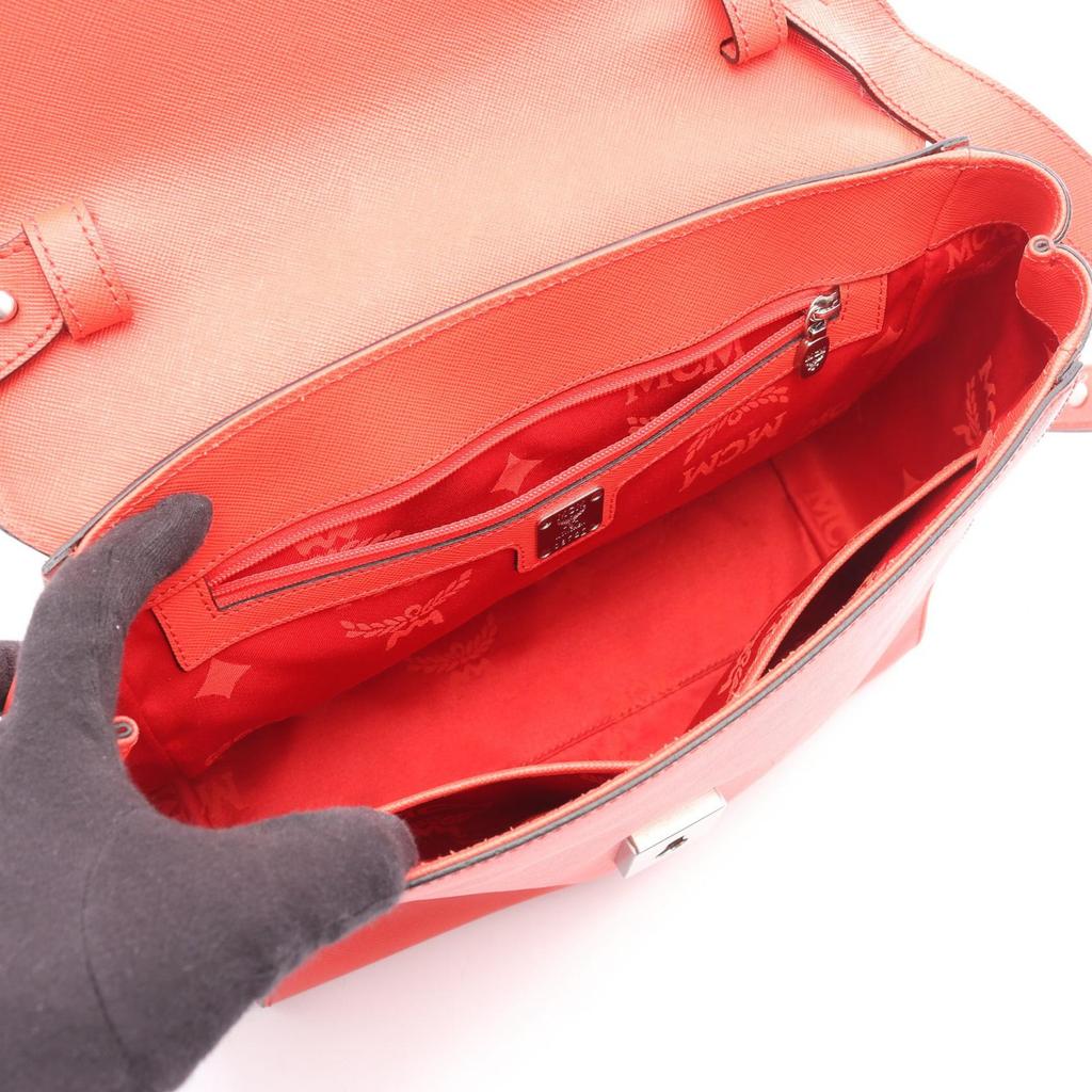 Used MCM 2WAY Handbag leather Red Used Women