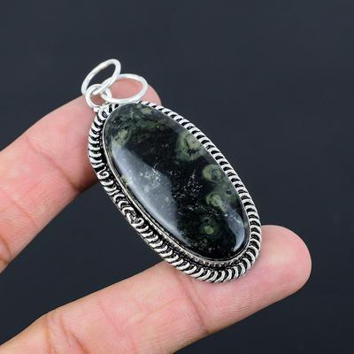 Kambaba Jasper Gemstone Art Deco Wife Elegant Unique New Pendant Sterling Silver