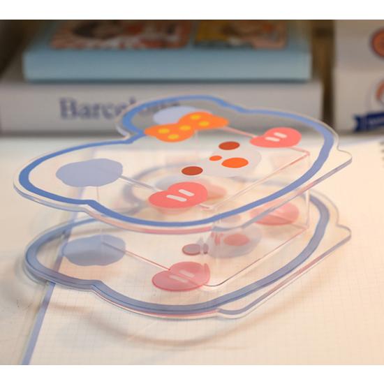 Acrylic Character Pencil Holder Ribbon Decorated Bear, Mixed Colors, 1 Piece, a Popular Character In Korea