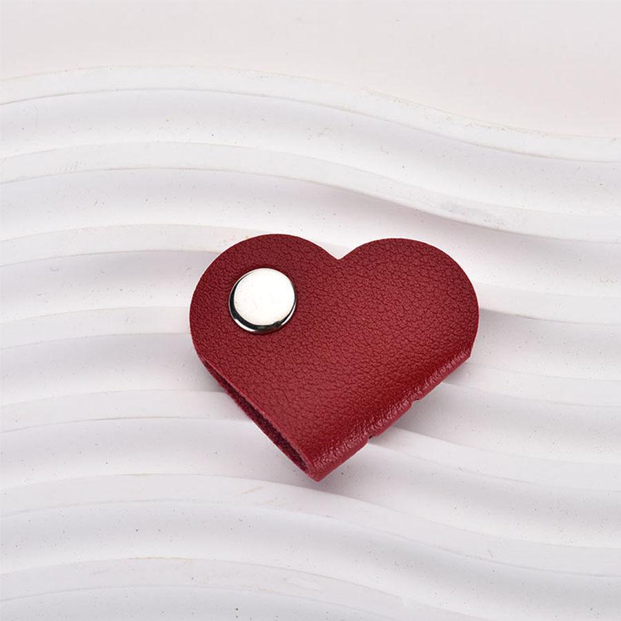 1 PC Heart Shape Cable Organizer, PU Leather Cord Management, Universal Cable Holder for Office, Perfect Gift for Men Women