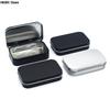 1PC Metal Rectangular Empty Mini Tin Box Tinplate Push Candy Pill Cases Bins Jar Hinged Containers Small Organizer Storage Box