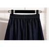 DIMANAF 2026 Summer Plus Size Women Skirts Elastic Waist Denim Blue Oversize Casual Lady Long Skirts Cotton Solid
