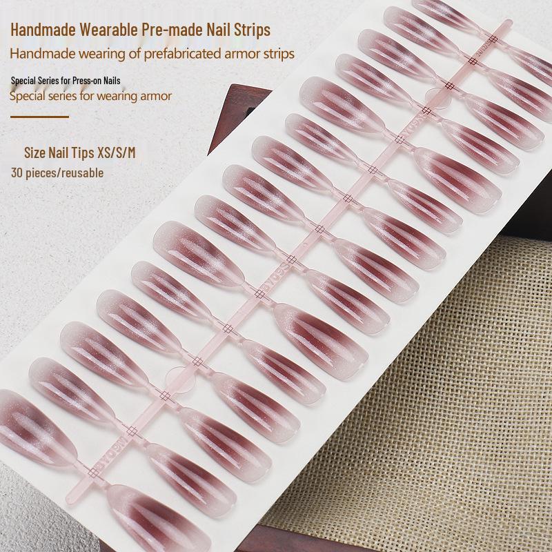 

Summer Light Purple Cat Eye Gradient Nail Tips: High-End & Sexy False Nails