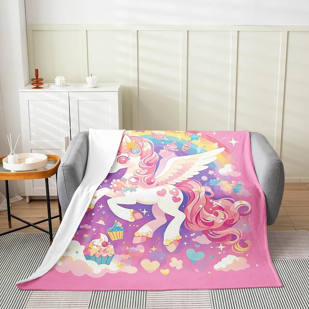 Pink Zebra Print Blanket Soft Fleece Throw Cozy Living Room Decor Animal Pattern Bed Cover Fashion Home Textile