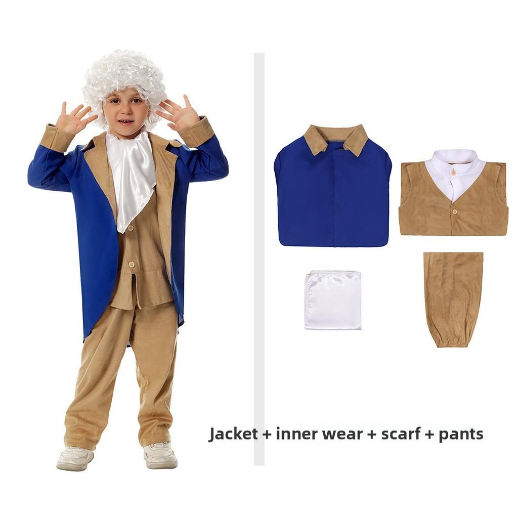 Us Colonial Child Dress With Polyester Fabric For Stage Performance And Costume Events