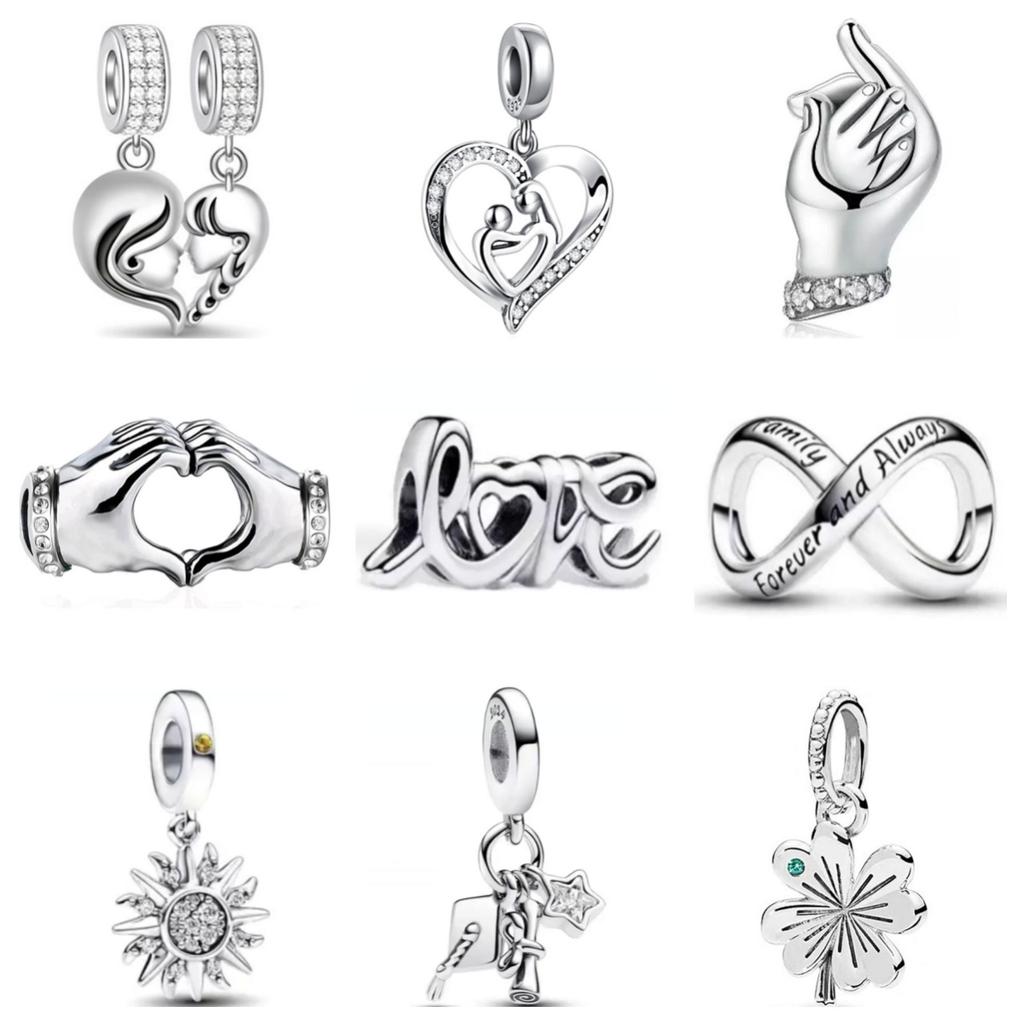 New Originalcopper Love Heart Bird Butterfly Beads Flower Charms Fit Bracelet Necklace Women Diy Jewelry