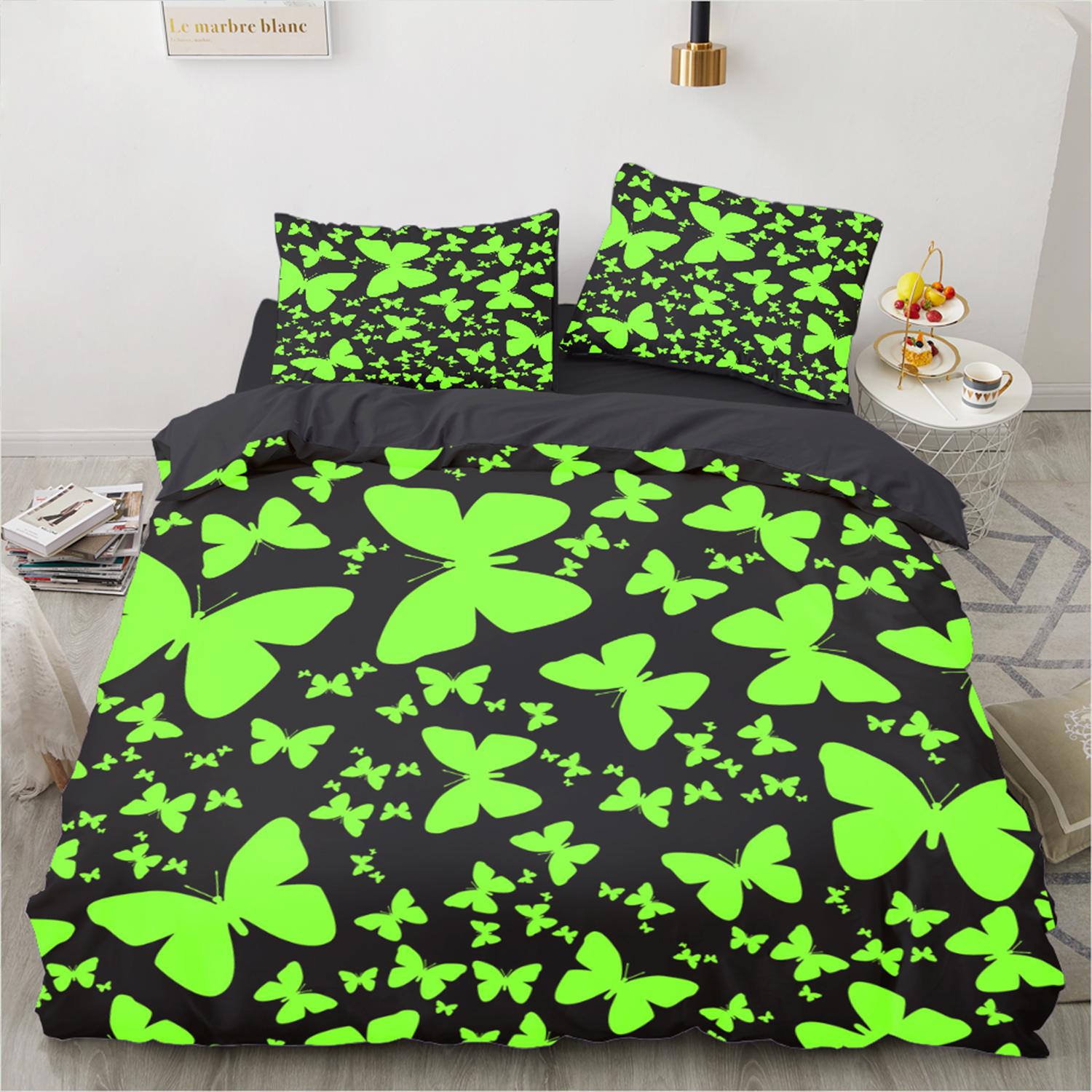 

Комплект пододеяльников с бабочками, напечатанный на 3D-принтере, новая наволочка из ультратонкого волокна, красивое насекомое, красочный и удобный комплект EU Twin135x200cm