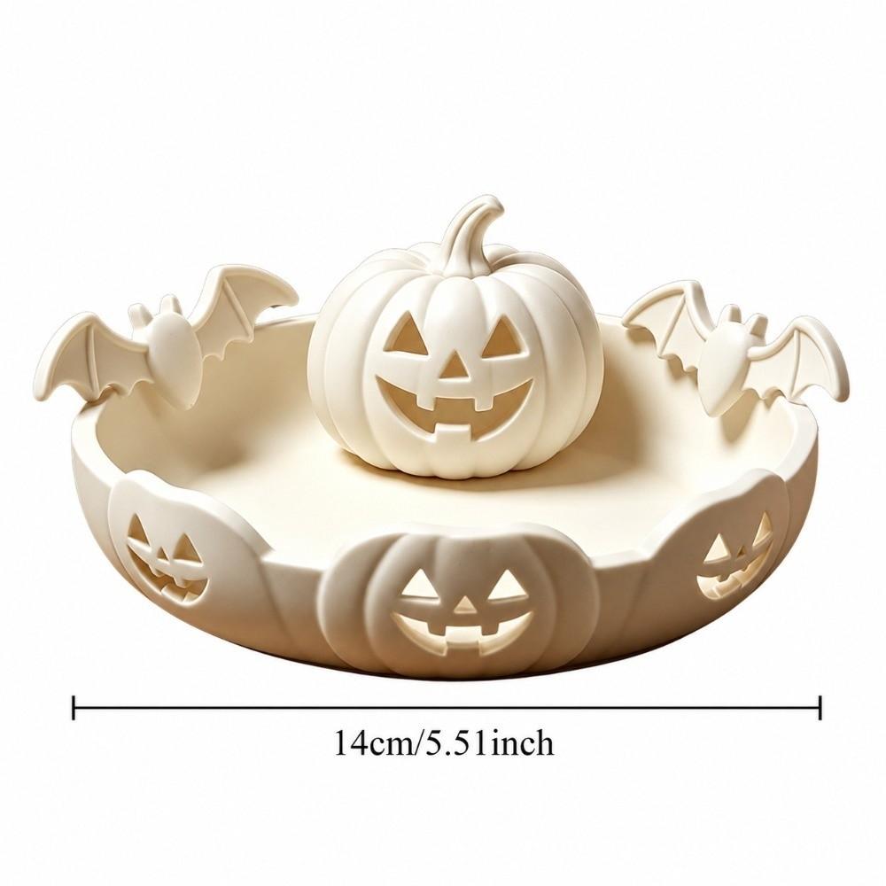 3D Printed Halloween Desk Ornament Gothic Style Bat Decoration Pumpkin Jewelry Tray Tabletop Decor