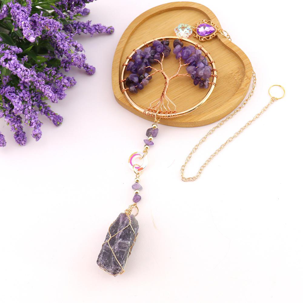 Amethyst Life Tree Dream Catcher Car Ornament Wind Chime T133