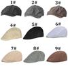 New Men Vintage Cotton Berets Women Fashion Flat Visor Cap Casual Berets Retro Hat Dad Autumn and Winter Unisex Adjustable Hats