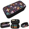 Sugar Skull Mexican Day Of The Dead Pencil Case for Kids Gifts Pen Box Pencil Bag Stationery Supplies Pen Holder Bag