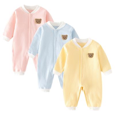 Vestiti di autunno del bambino 2023 dell'orso del cotone pagliaccetto neonato tute del bambino per le ragazze vestiti per ragazzi mussola orso del fumetto vestito del bambino