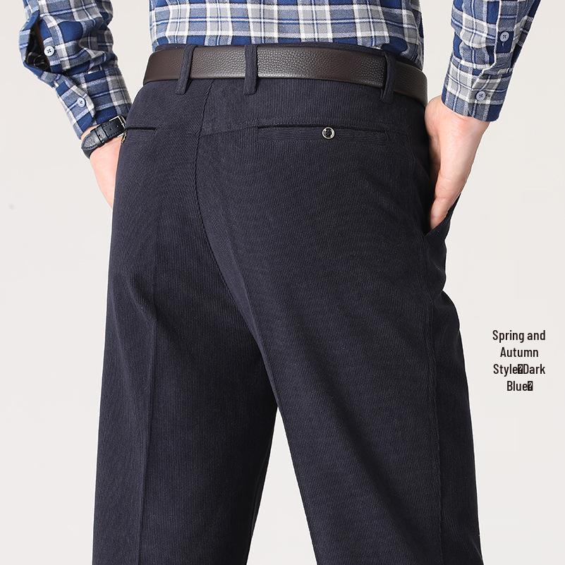 Men's Autumn/Winter Corduroy Pants - Casual Long Trousers for Middle-Aged & Elderly