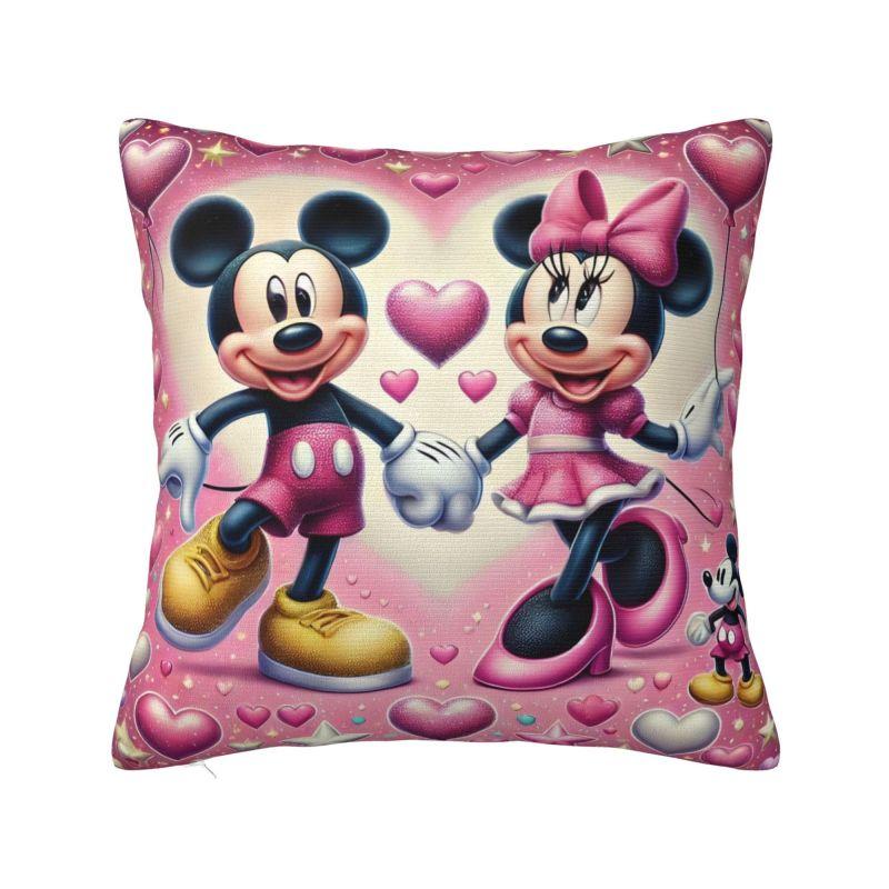 Disney Cartoon Minnie Mouse Cushion Covers Polyester Anime Throw Pillow Case for Sofa Car Square Pillowcase Bedroom Decoration