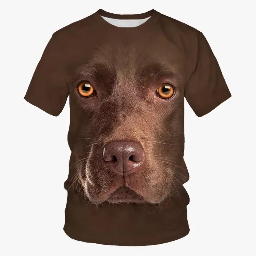 Summer Fashion Fun Animal Dog Pattern T-Shirt New Trend Casual 3D Printed Crew Neck Short Sleeve Top