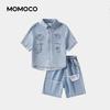 MOMOCO Boys' 2026 Summer Fashion Denim Two-Piece Set