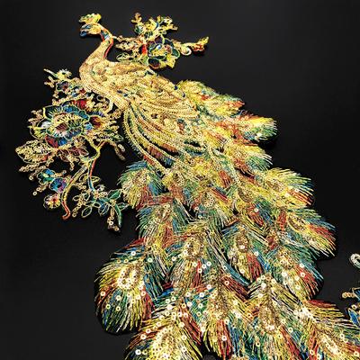 Phoenix bordado pano remendo casaco acessórios decorativos pavão volta remendos adesivos saia decalques decorativos