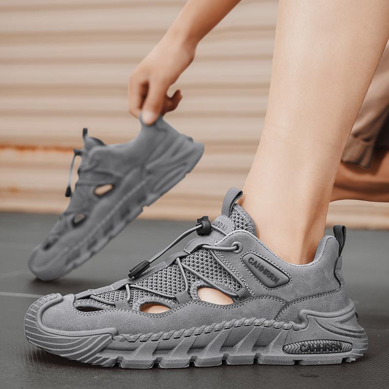 Summer Shoes for Men Outdoor Hiking Sandals Breathable Water Beach Baotou Wading Sandals Camping Climbing Aqua Sneaker