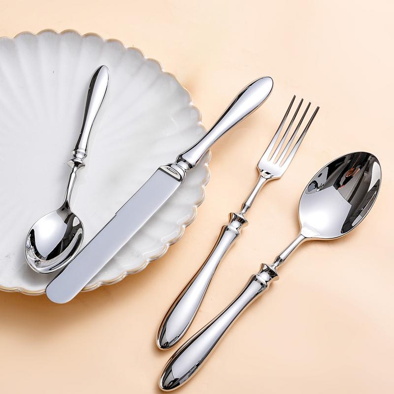 Silverware Set 4X Flatware Utensils Stainless Steel Eating Tableware Set Include Steak Cutter Fork And Spoon For Restaurant