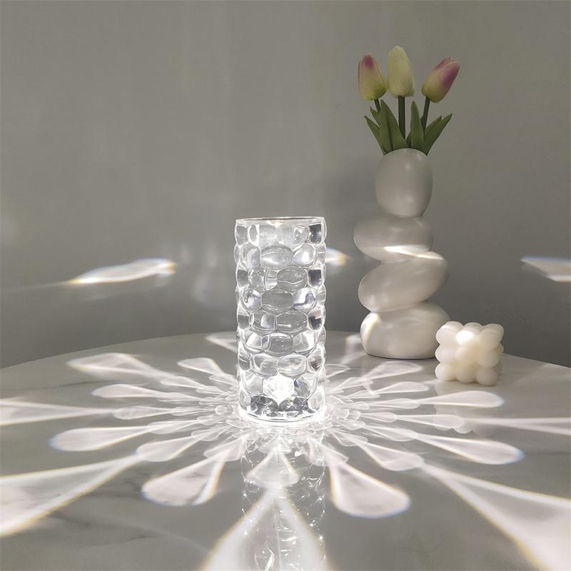 Teardrop Shaped 16 With 3 Colors Rechargeable Portable Touch For Bar Cafe Christmas Home Decoration Romantic Crystal