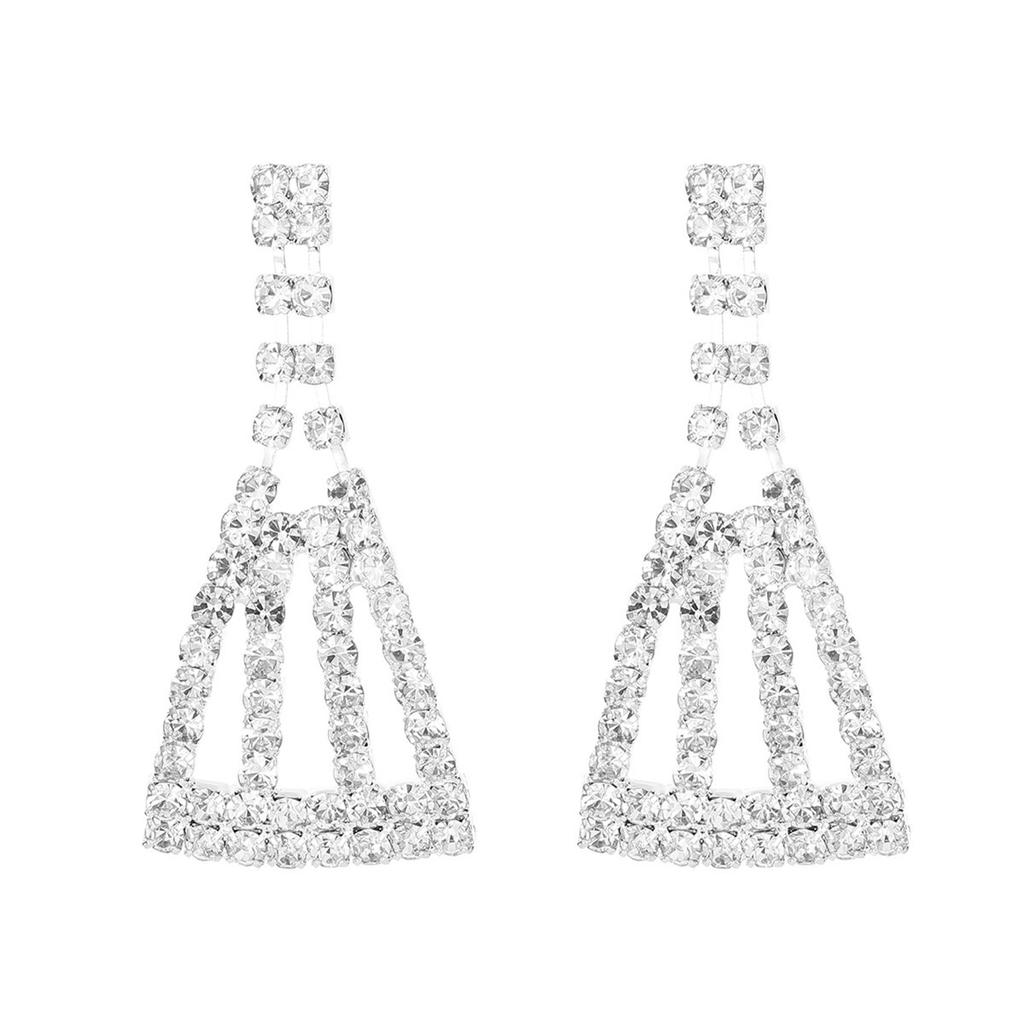 Premium Rhinestone Necklace Earrings Two-piece Set