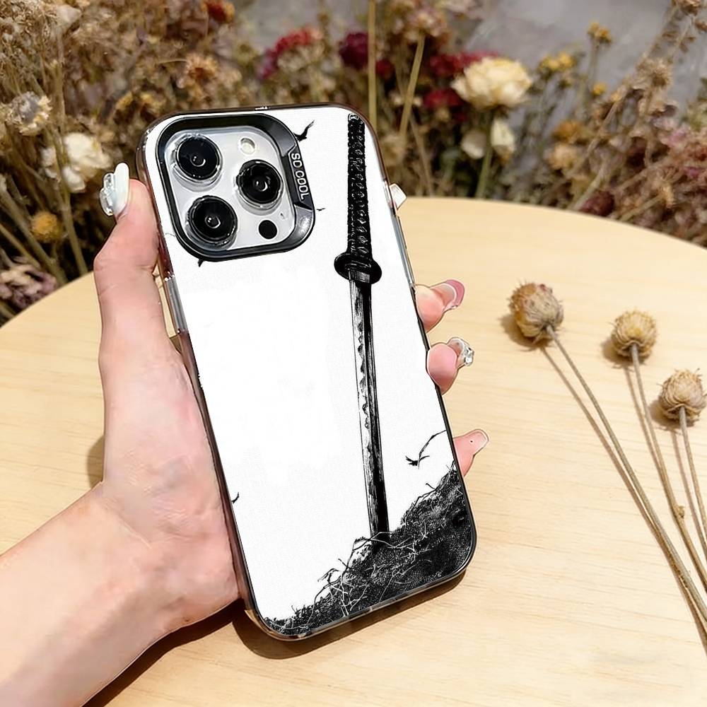 

Japanese Bushido Samurai Phone Case For iPhone 17,16,15,14,13,12,11 Plus,Pro Max,XS,Colorful Silver Phone case Funda Cover iPhone15ProMax