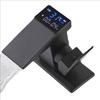 Bathroom Basin Faucet With Led Digital Display temperatureTaps Basin Deck Mounted Sink Waterfall Mixers