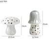 Modern Hand Painted Ceramic Round Dot Mushroom Statue Creative Abstract Crafts Sculpture Desktop Figurines Home Decor Ornaments