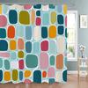 Modern Geometric Pattern Print Shower Curtain, Polyester Shower Curtain Set with Hooks for Bathroom Decorative Shower Curtain