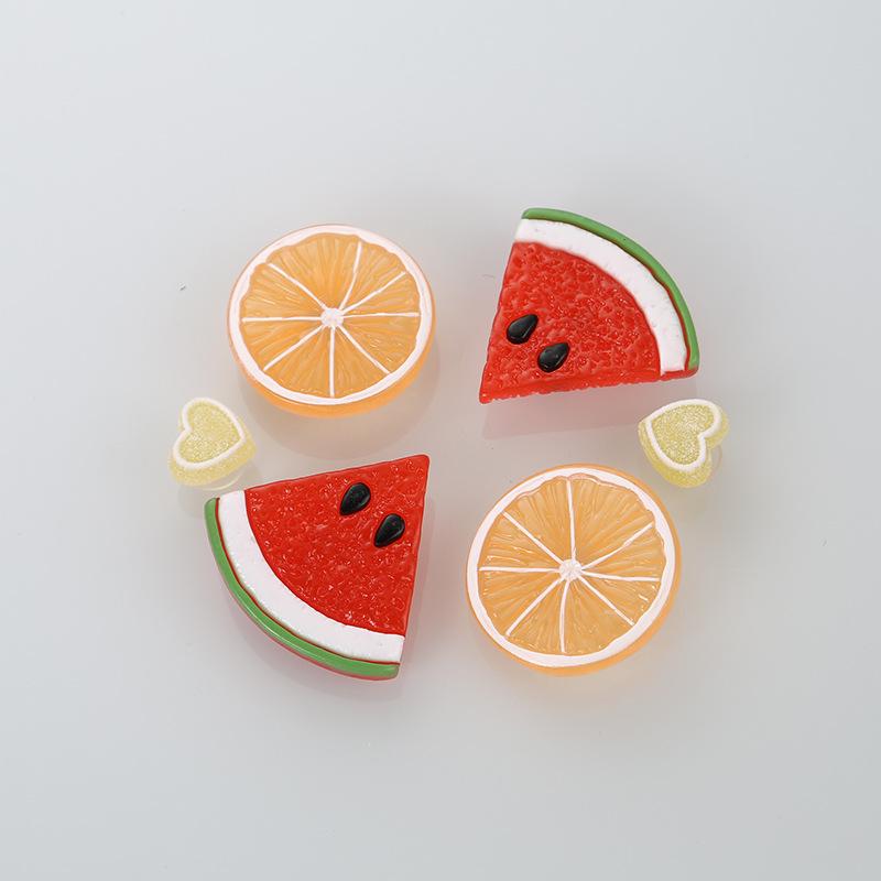 3D Cartoon Fruit Shoe Buckle: Watermelon & Orange Detachable Decorative Accessory