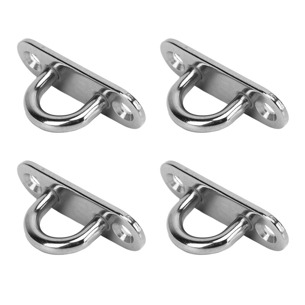4 Pack Oval Hammock Hanging Pad Eye Plate Wall Mounting Stainless Steel Sun Sail Ceiling Hook Plate