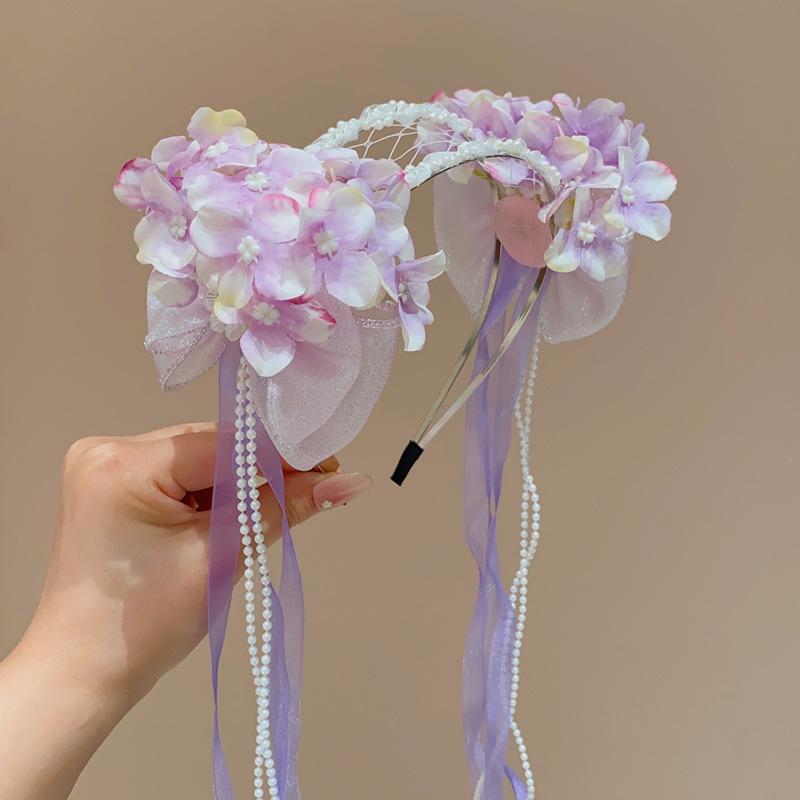 

1PC Children s Princess Hairband Super Fairy Ancient Style Flower Float Headband Girl Cute Flower Fairy Dress Hair Accessories
